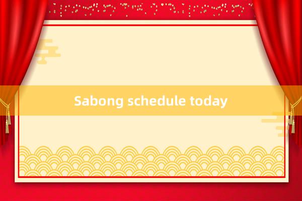 Sabong schedule today