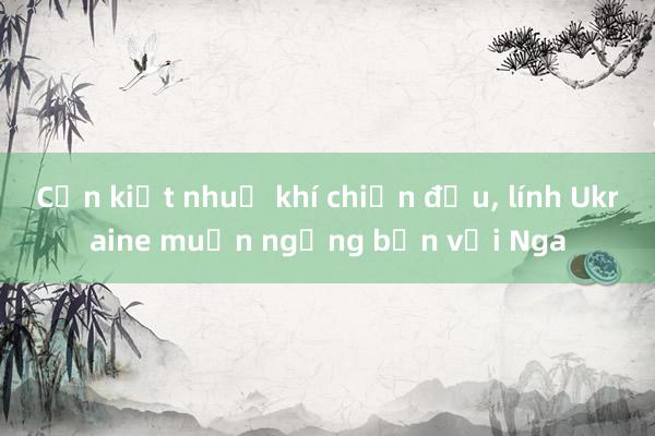 Cạn kiệt nhuệ khí chiến đấu， lính Ukraine muốn ngừng bắn với Nga